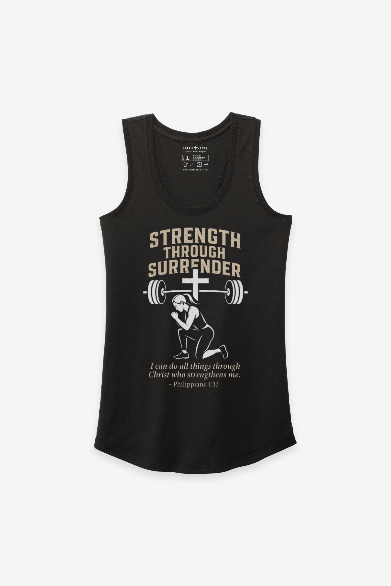 Womens Tank Top-Strength Throught Surrender